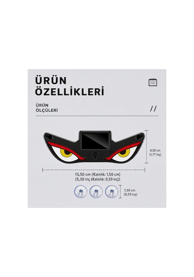 Solar Devil Eyes Araç Işıkları Ön/arka Cam İçin Güneş Enerjili/usb Bağlantılı Led Işıkları Beyaz-kırmızı