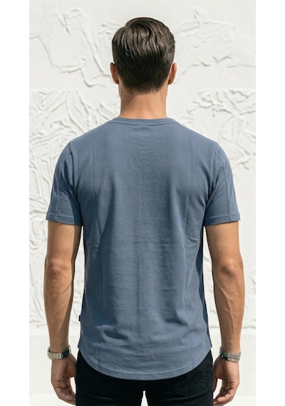 Plus Scorpion Erkek Slim Fit Basic Tişört Esnek, Terletmeyen Pike Dokulu Kumaş İndigo