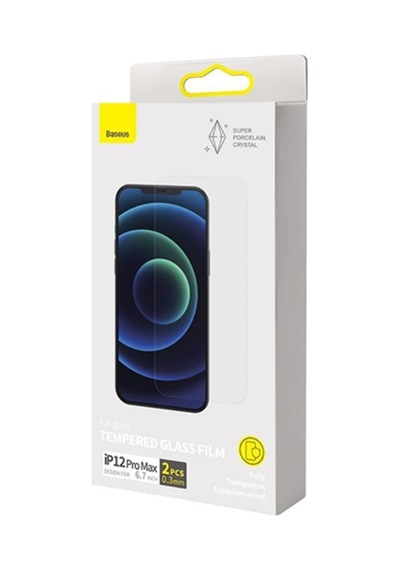 Baseus Apple Uyumlu   iPhone 12 Pro Max 6.7 0.3Mm Hd Anti-Drop Tempered Kırılma Şeffaf