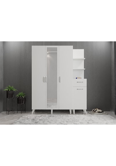 Açelya Portmanto Vestiyer Ayakkabılık M3- 160cm - Montaj Dahil