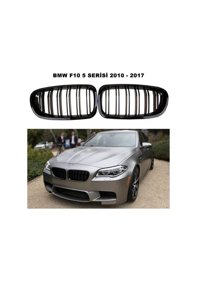 Bmw 5 Serisi F10 M4 Ön Panjur Böbrek Izgara Çift Çizgi Piano Black 2009-2017 Arası