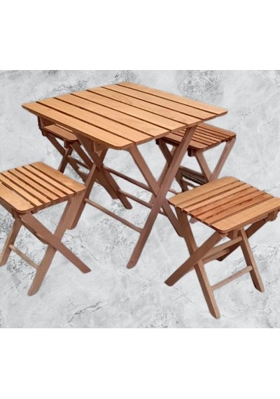 Bengi Ticaret Piknik Seti Katlanabilir 90392 Kayın Ağacı Az Yer İşgal Eder Çok İş  El Yapım Ceviz