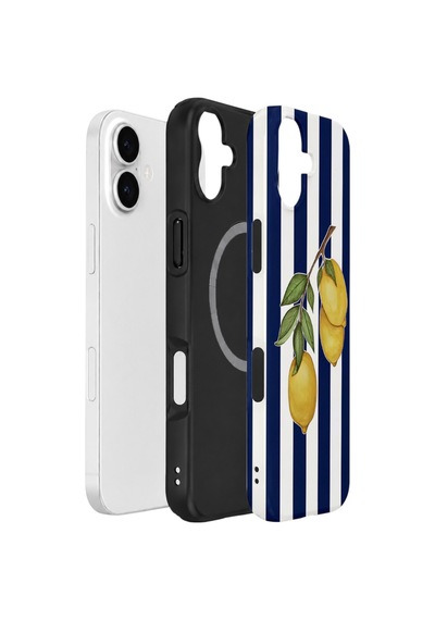 Apple iPhone Uyumlu 17 Vorian Çift Katmanlı Magsafe Kılıf Amalfi Lemon Branch