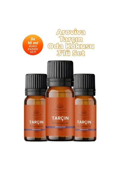 Tarçn Oda Kokusu 3'lü Set- Doğal Esansiyel Uçucu Yağ, Difüzör Esansı, Buhurdanlık Yağı Karışık