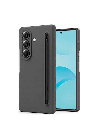 Zodiac Serisi Kalem Bölmeli Samsung Galaxy Z Fold 8 Ultra Uyumlu Kılıf Gri