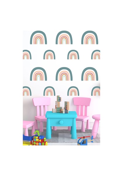 MSticker Minik Gökkuşağı Seti Çocuk Bebek Odası Duvar Sticker Seti