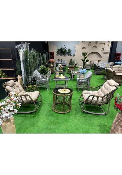 Rattan Lucas Bistro Sallanır Çay Seti, Kahverengi, Bahçe Balkon Mobilyası Rattan Lucas Bistro Sallanır Çay Seti, Kahverengi, Bahçe Balkon Mobilyası