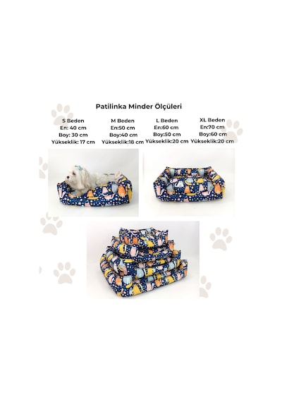 Patilinka Kedi Köpek Minderi Lacivert Oyuncu Kediler Yumuşak Minder Yatak M