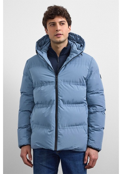 Back And Bond Mavi Relaxed Fit Puffer Ceket Çok Renkli