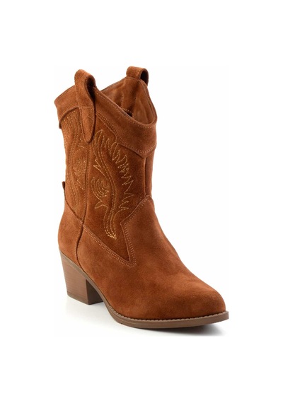 Bambi Taba Hakiki Deri Kadın Bot & Bootie K02586888902 Taba