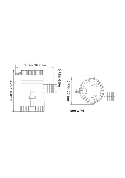 SEAFLO SİNTİNE POMPASI 500GPH 12V 1.6A ÇIKIŞ:19MM