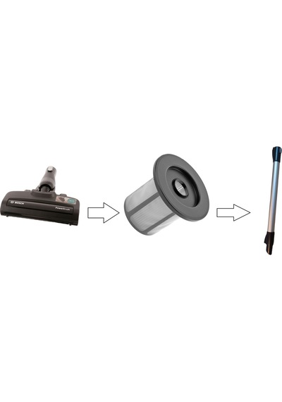 Bosch Uyumlu Unlimited Seri 6  Şarjlı Süpürge Filtre + Başlık + Bo