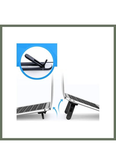 Bezos 2 Kademeli Katlanabilir Ve Yapışkanlı Laptop Standı Siyah Bezos1