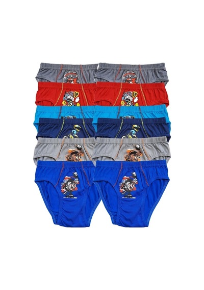 Tutku Iç Giyim Erkek Çocuk Desenli Slip Külot Pamuklu 12Li Paket