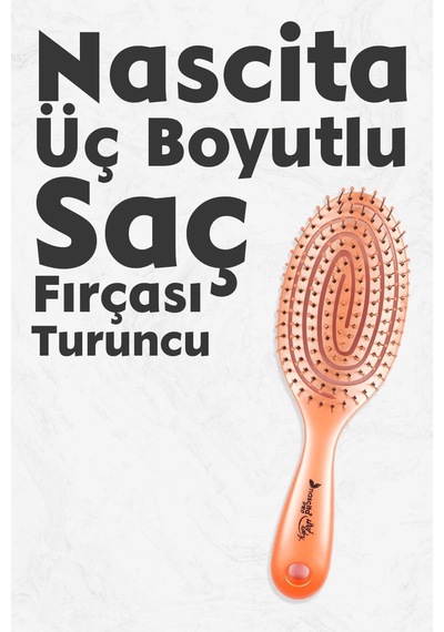 Nascita Professional Üç Boyutlu Oval Saç Fırçası Turuncu 0