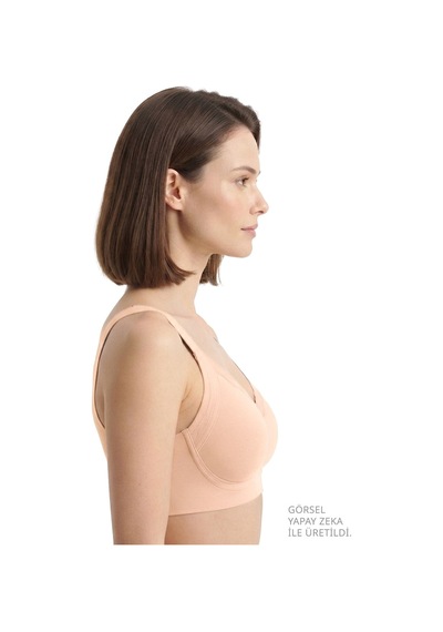 Cottonill Seamless Bra - Seravia Lazer Kesim Dantelli Minimizer Kadın Sütyen 3'lü Paket Çok Renkli