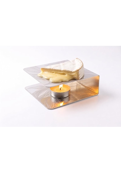 Lexroo Peynir Isıtıcı Mumlu Servis Tabağı Peynir Eritme Tabağı, 15x15 Cm Kare Peynir Isıtıcı Çok Renkli