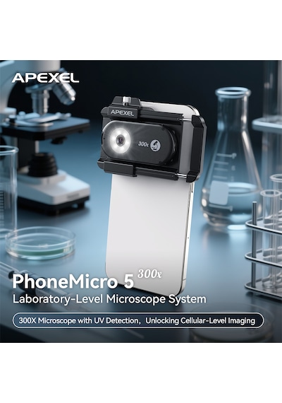 Apexel Phonemicro 300x Büyüteç Lens Tanımlandığı Gibi