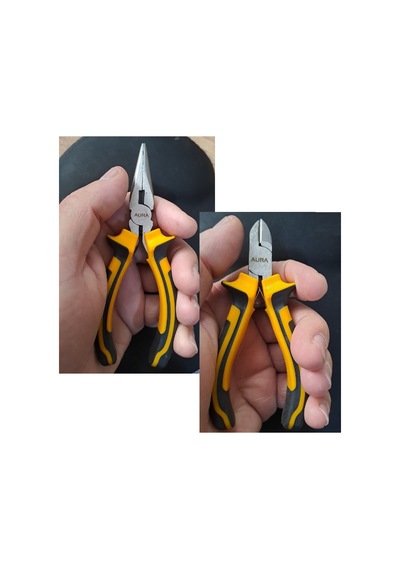 Diagonal Yaylı Çelik Mini Gargaburun Pense Yan Keski 2 Parça Set