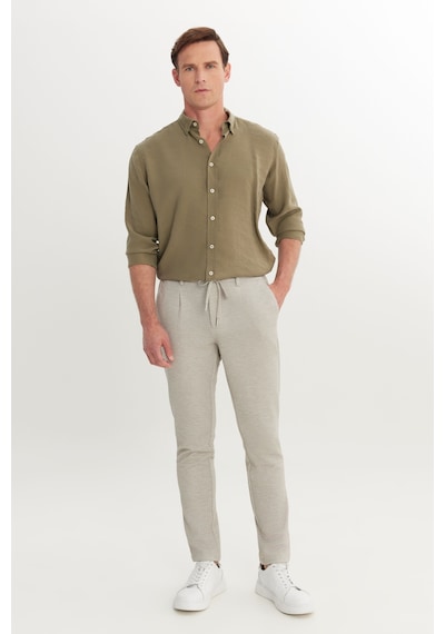 AC&Co / Altınyıldız Classics Erkek Bej 360 Her Yöne Esneyen Slim Fit Dar Kesim Beli Bağlamalı Armürlü Casual Pantolon Bej AC&Co / Altınyıldız Classics Erkek Bej 360 Her Yöne Esneyen Slim Fit Dar Kesim Beli Bağlamalı Armürlü Casual Pantolon Bej