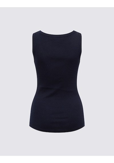 Marks & Spencer Pamuk Karışımlı Ribana Slim Fit Atlet T41001624h Lacivert