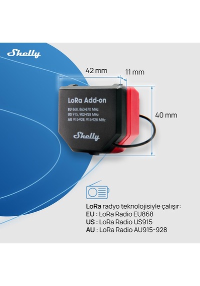Shelly Lora Add-on Uzun Menzilli İletişim Modülü