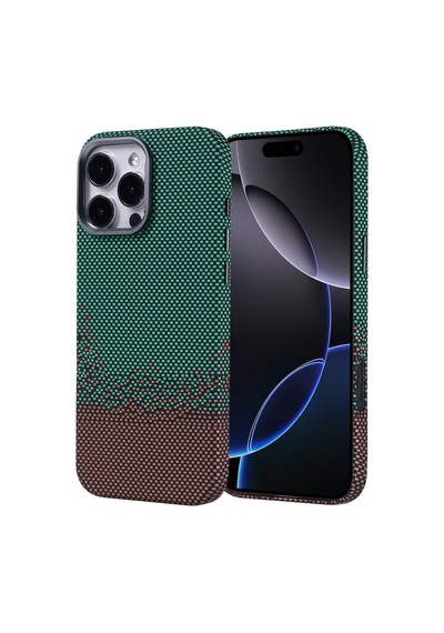 Apple iPhone Uyumlu 16 Pro Kılıf Ultra İnce Karbon Tasarımlı Ve Magsafeli Cabix Premium Kapak Yeşil