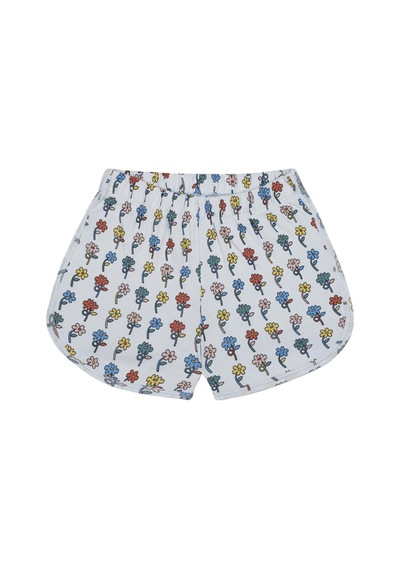 Antebies Grafik Çiçek Şortlu Pijama Mavi