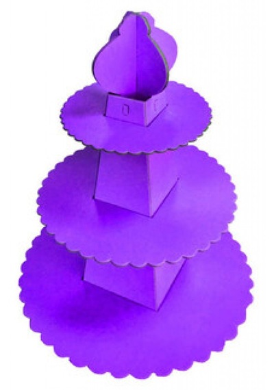 Cup Cake Standı Piramit Modeli Düz Renk Mor Pk:1 +3
