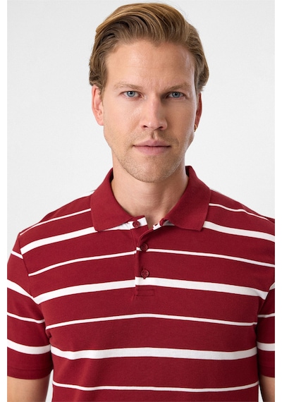 Back And Bond Regular Fit Bordo Düğmeli Polo Yaka Tişört