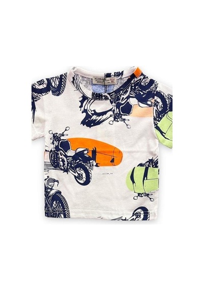 Woo Rage Erkek Çocuk Araba, Motorsiklet,panda,yazılı Tshirt-11751-lacivert Lacivert