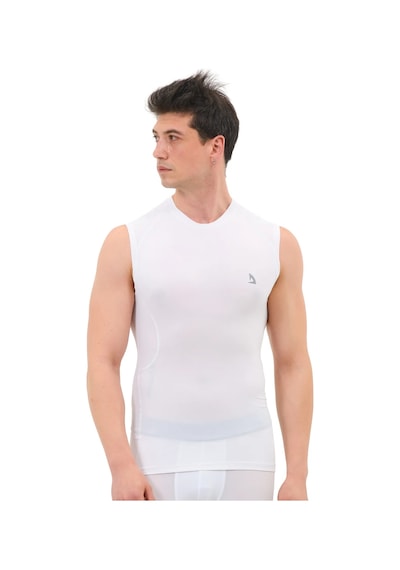 Hnc Sport Kolsuz Compression Spor Body Gym Fitness Biker T-shirt Beyaz