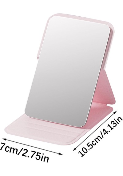 Hpytech Taşınabilir Katlanabilir Masaüstü Mini Makyaj Aynası Pembe