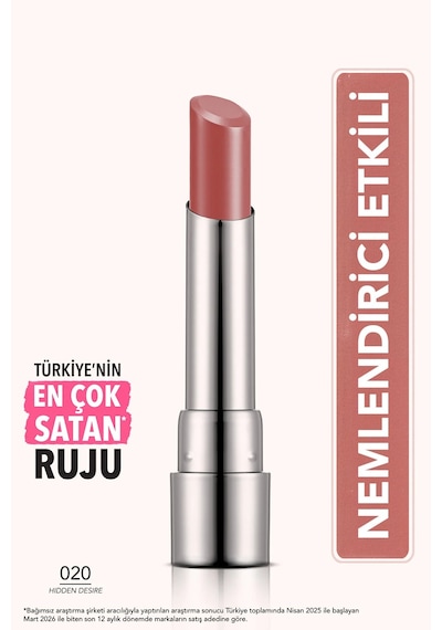 Flormar Sheer Up Yarı Transparan & Parlak Bitişli Nemlendirici Ruj 020 Hıdden Desıre