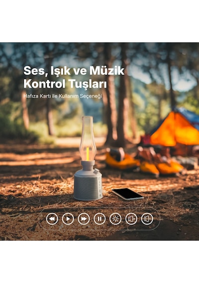 Ttec 2BH16 Nostalglo LED Fenerli Taşınabilir Kablosuz Bluetooth Hoparlör