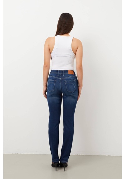 Kadın Likralı Straight Fit Jean Pantolon 001