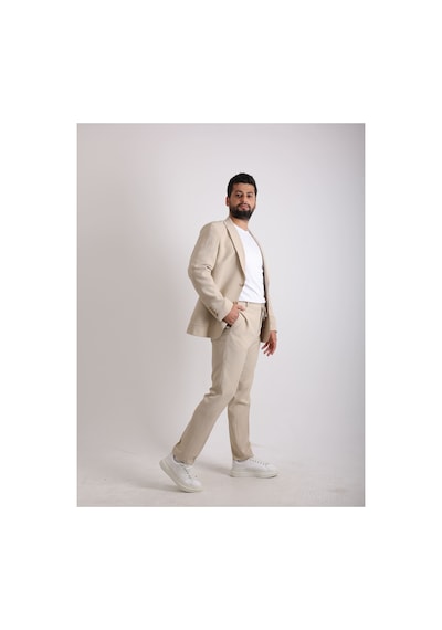 Fashion Plaza Yazın En Favori Kumaşı Gofre Kumaş Spor Takım Elbise Bej