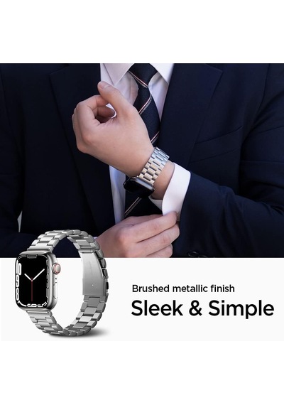 Apple Watch 44mm / 42mm Seri 1/2/3/4/5/6/se İle Uyumlu Kayış Modern Fit Silver - 062mp25404 Çok Renkli