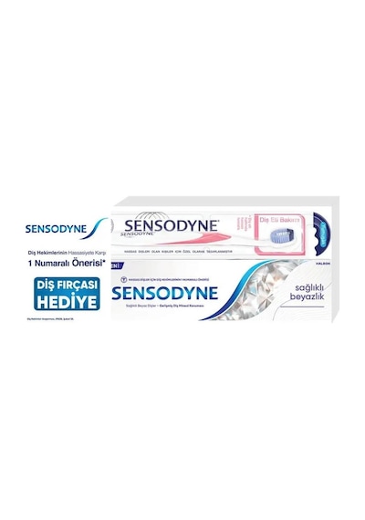 Sensodyne Beyazlık Diş Macunu 75 Ml + Diş Eti Bakımı Diş Fırçası Diş Eti Bakımı