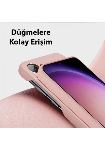 Coofbe Pu Deri Parmak İzi Bırakmaz Samsung Galaxy Uyumlu S23 Kılıf Zarif Tasarım Tam Koruma