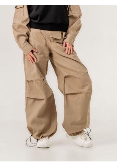 Zekids Kız Çocuk Takma Kemerli Gabardin Pantolon-14222 Kahverengi