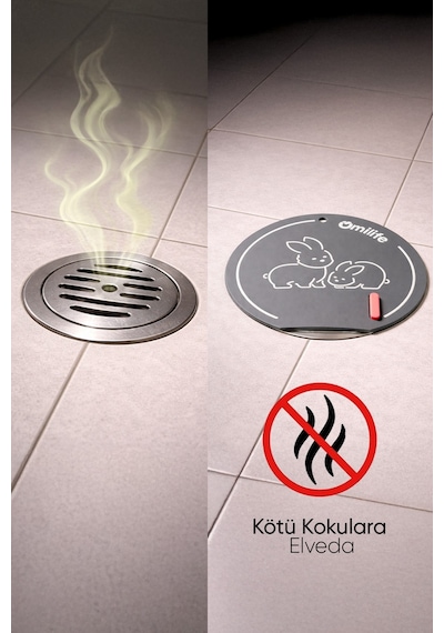 2 Adet Gri Renk Silikon Gider Kapağı Koku Önleyici Lavabo Banyo Mutfak Gider Tıkacı
