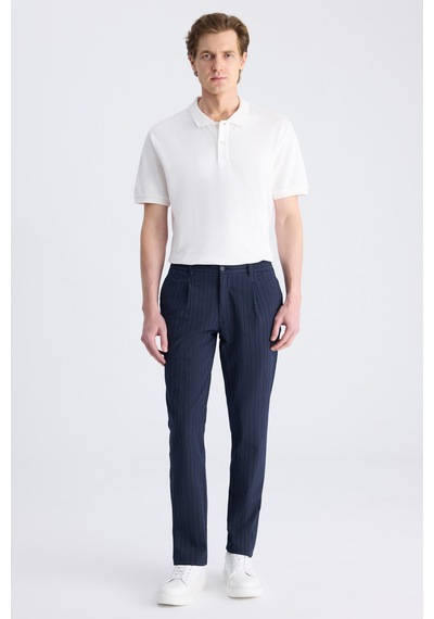 Twn Slim Fit Lacivert Çizgili Pamuklu Jogger Pantolon 4ec0305013442 101