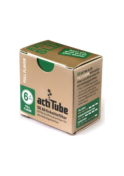 Actitube Karbonlu Pipo Filtresi 6 Mm 50 Adet