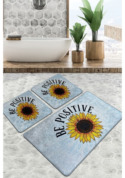 Be Positive Banyo Halısı Djt 3 Lü Set Çok Renkli