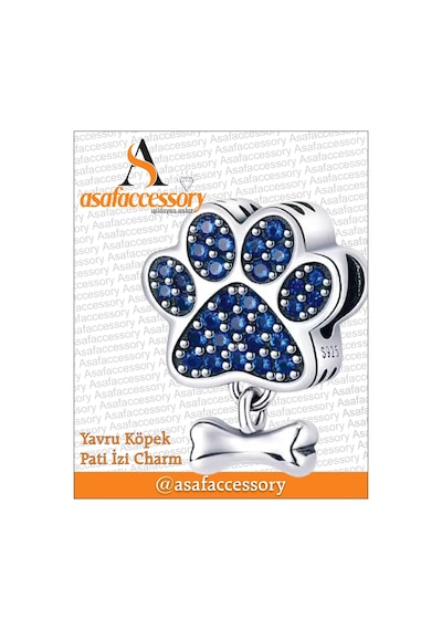 Yavru Köpek Pati İzi Charm Gümüş