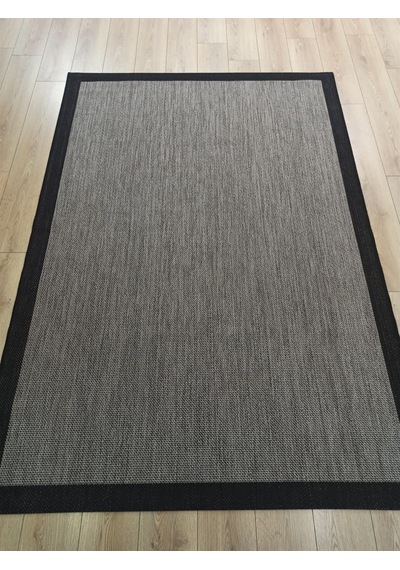 Çam Halı Sisal 9715 Vizon / Siyah Bordürlü Jüt Sisal Kilim