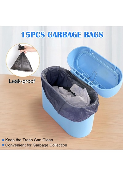 Launary Kapaklı Ve Çöp Torbalı Mavi Araba Çöp Kovası, Mini Araba Çöp Kovası Kutusu, Araba Aksesuarları Araba Genel