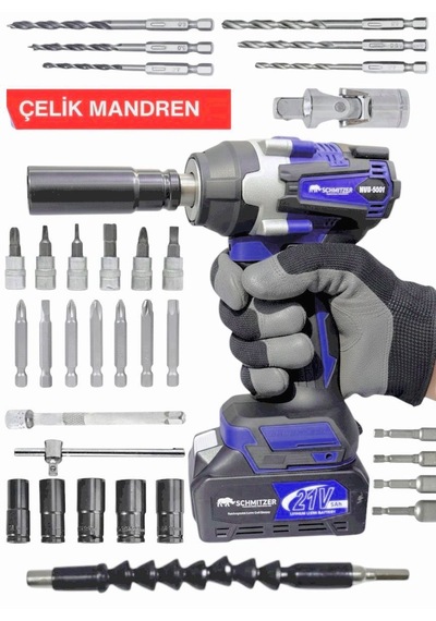 Schmıtzer 6lıset-m Set Pro 21v 43 Parça Şarjlı Hilti Matkap Somun Sökme Taşlama Dekupaj Dairesel Testere
