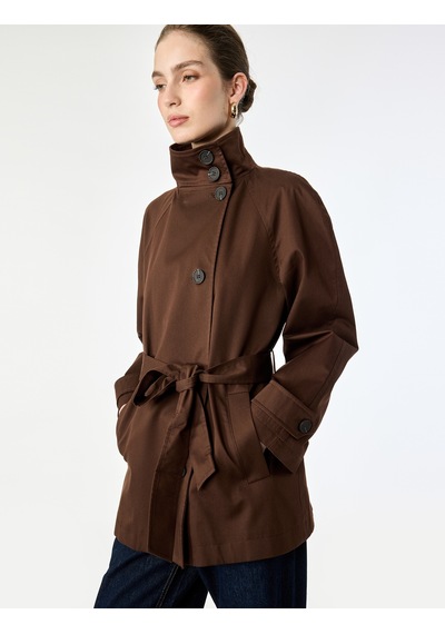 Koton Pamuklu Reglan Uzun Kollu Düğmeli Kemerli Gabardin Dik Yaka Trençkot Kahverengi 7wak00171ew Kahve Koton Pamuklu Reglan Uzun Kollu Düğmeli Kemerli Gabardin Dik Yaka Trençkot Kahverengi 7wak00171ew Kahve